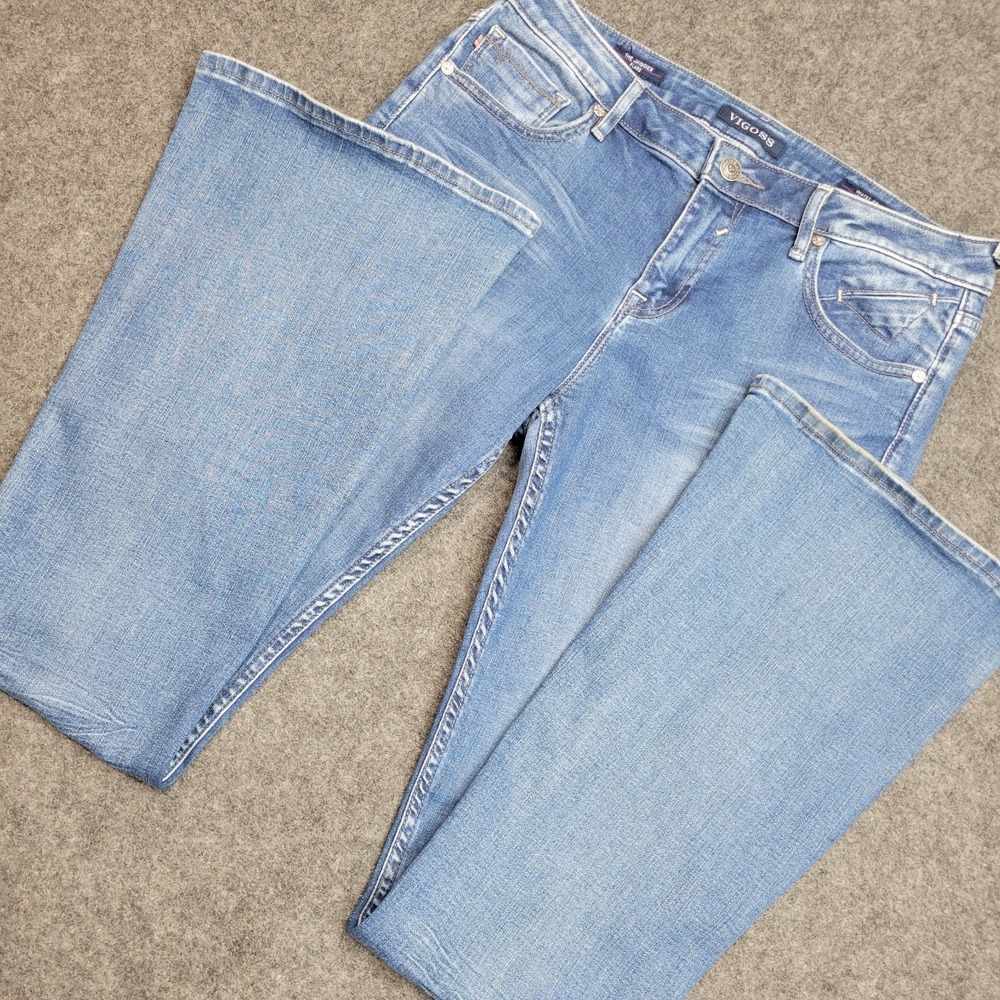 Vigoss Jeans Womens 29x33 Blue Denim Streetwear Americana The Jagger Flare Leg
